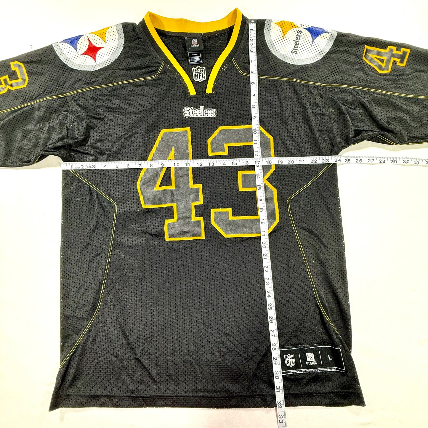 NFL Team Apparel Polamalu 43 Pittsburgh Steelers Black Jersey Size L