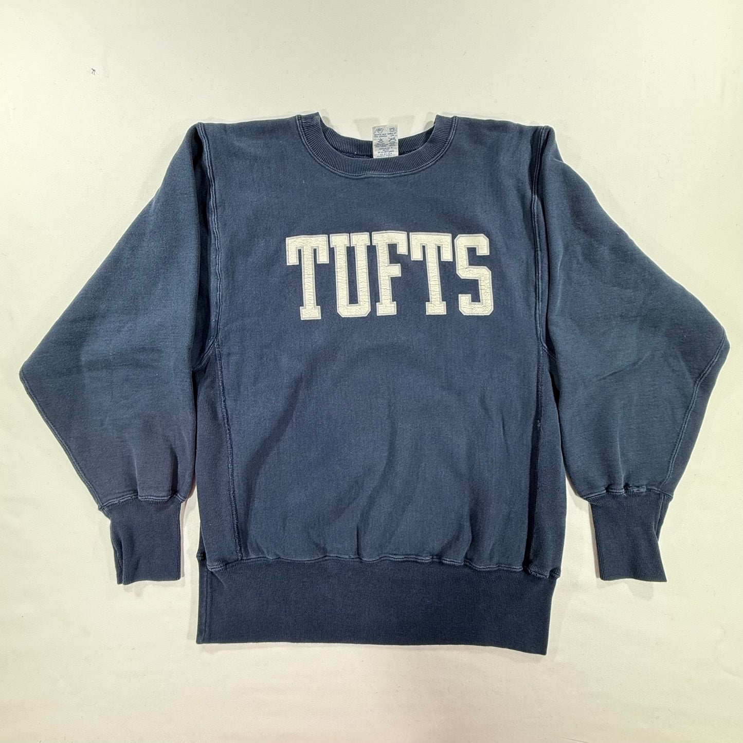 Vintage Champion Reverse Weave 90s Tufts University Crewneck Sweatshirt Navy Blue Size M