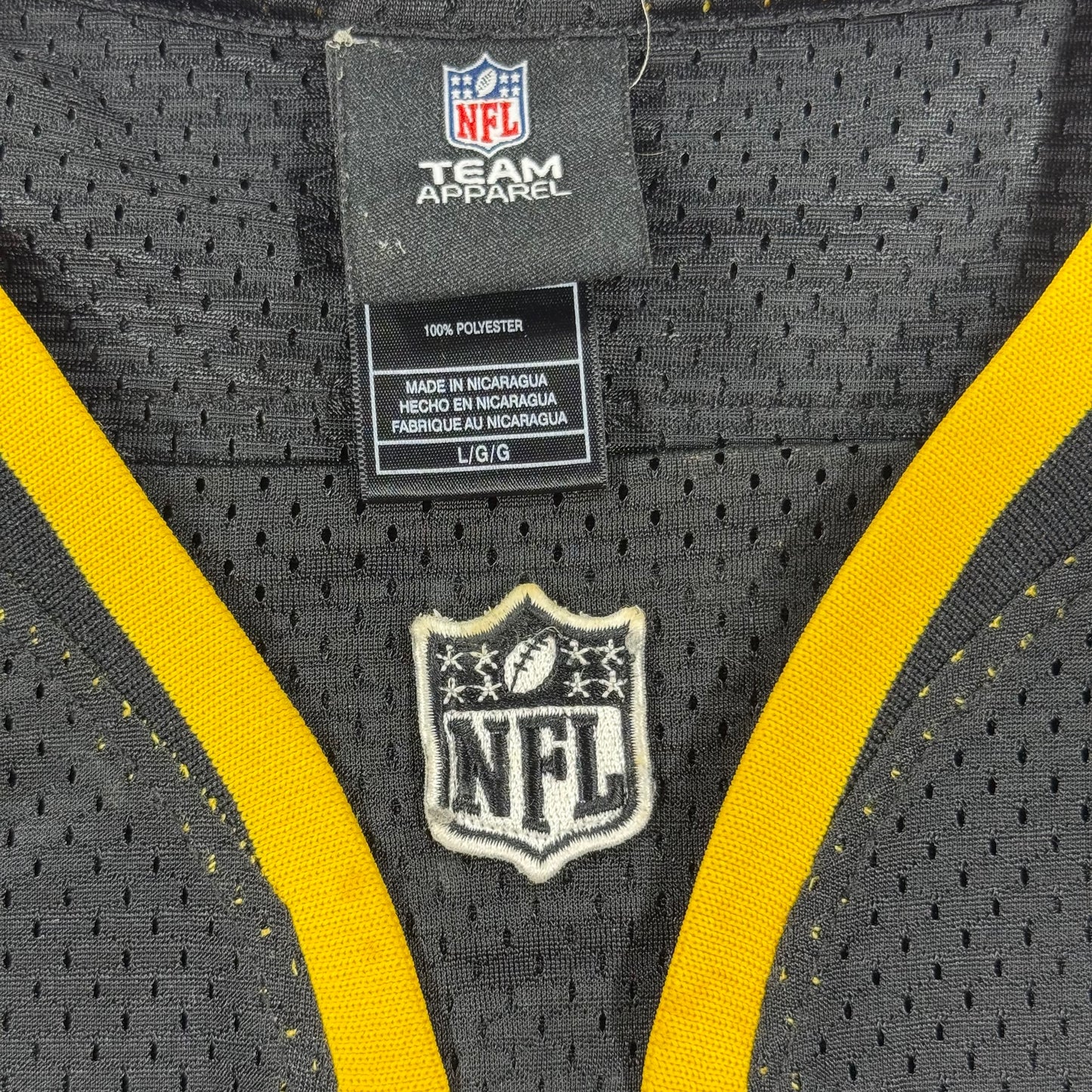 NFL Team Apparel Polamalu 43 Pittsburgh Steelers Black Jersey Size L