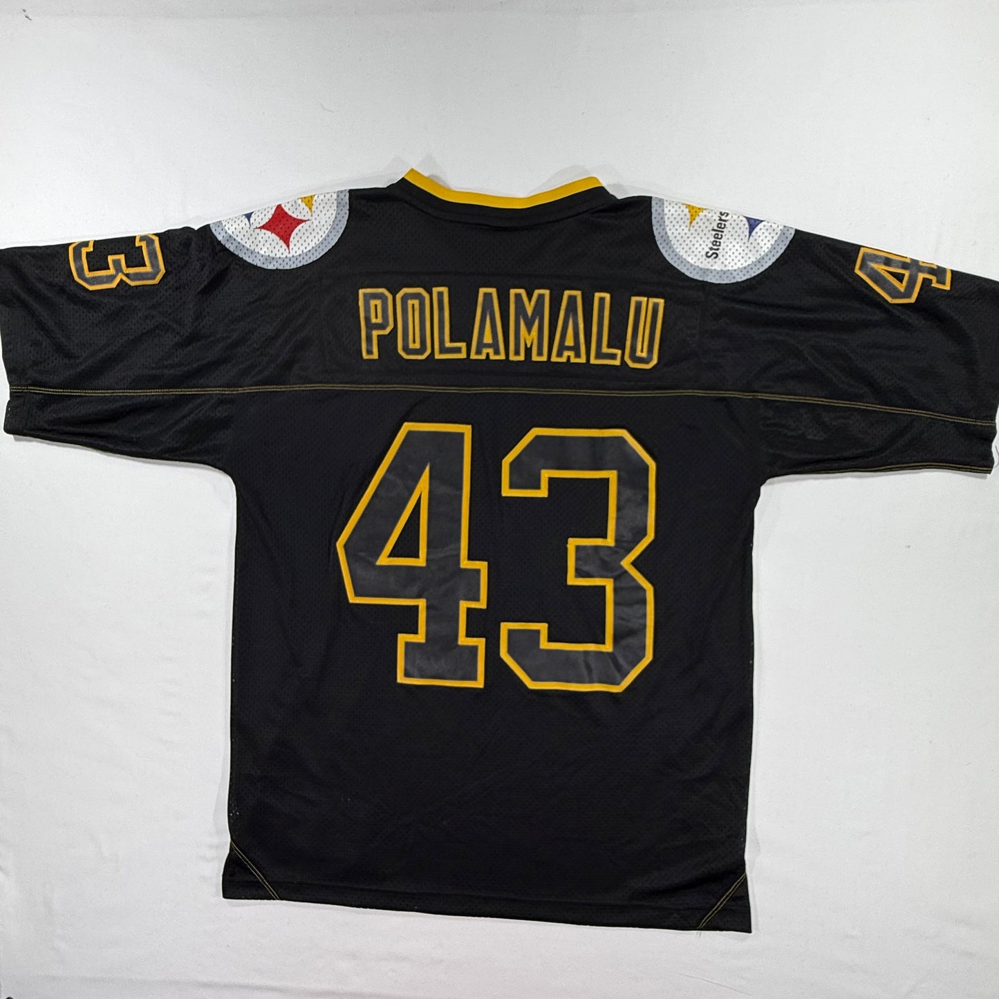NFL Team Apparel Polamalu 43 Pittsburgh Steelers Black Jersey Size L