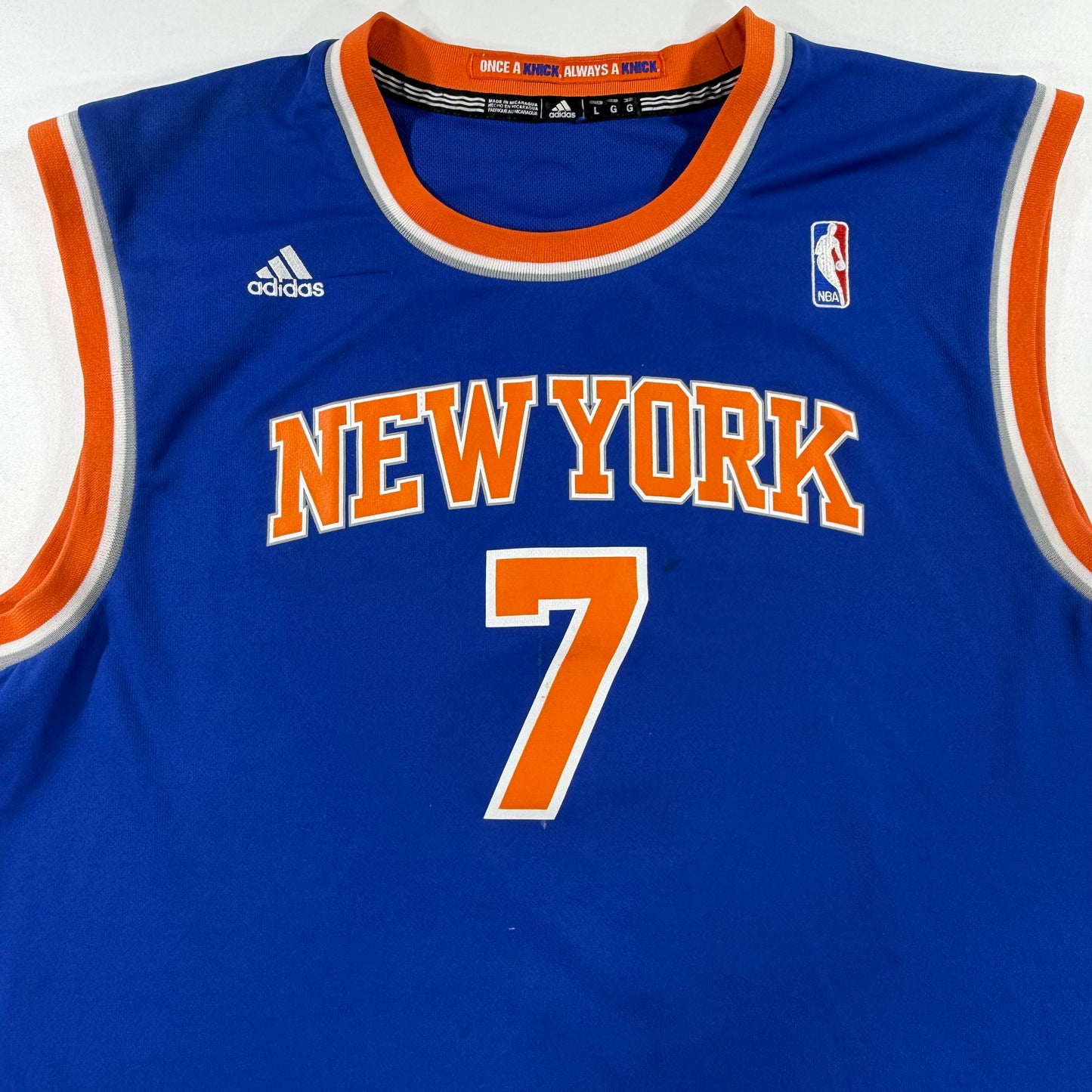 Adidas New York Knicks Carmelo Anthony # 7 NBA Basketball Jersey Size L