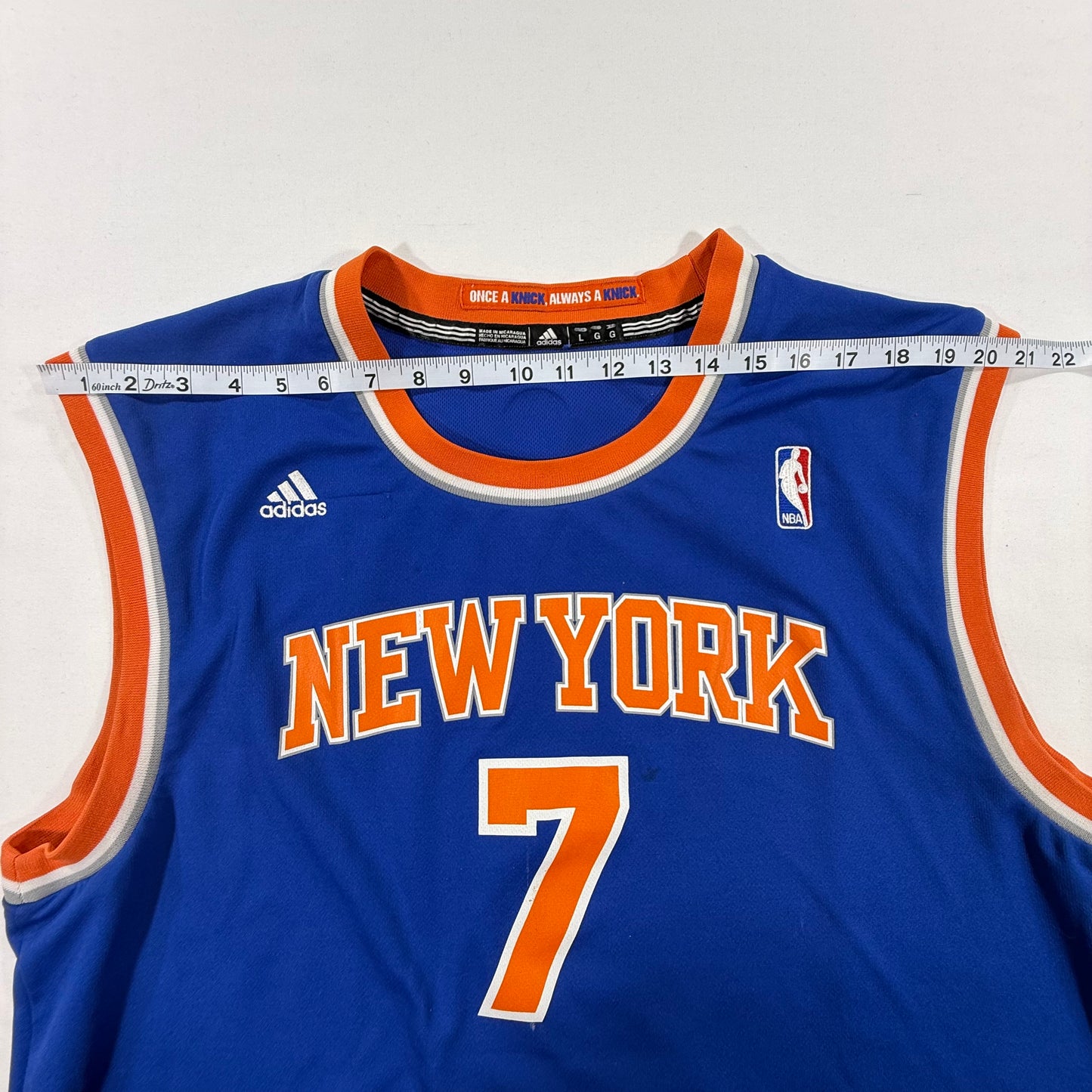 Adidas New York Knicks Carmelo Anthony # 7 NBA Basketball Jersey Size L