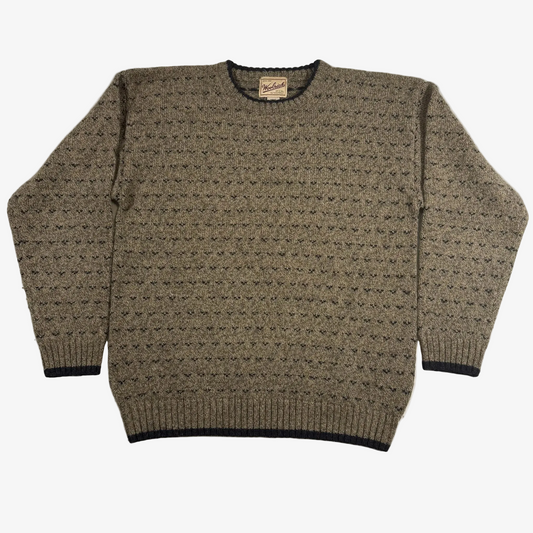 Vintage 90s Woolrich Earthy Brown Sweater woolen Size M front