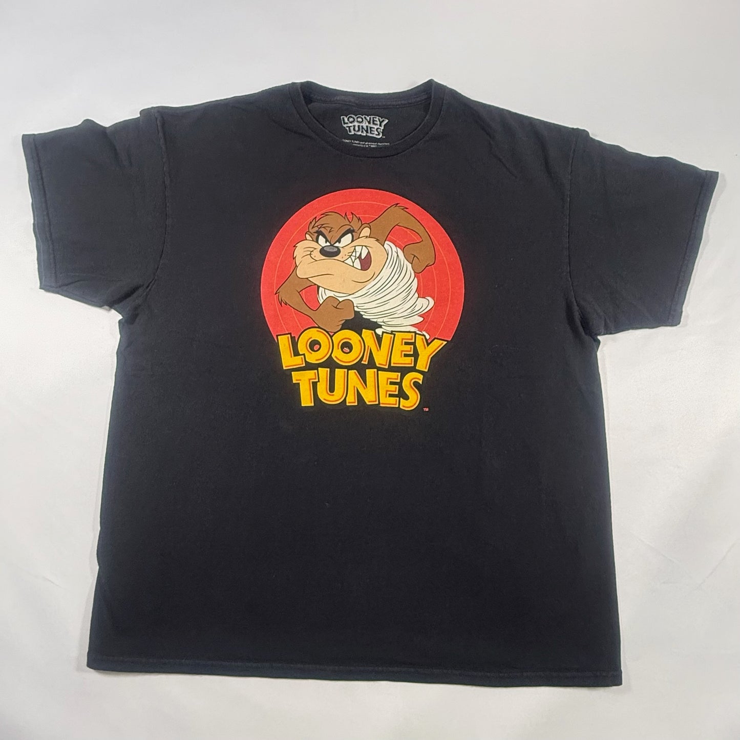Vintage Looney Tunes 90s Black Graphic Print T-shirt Size XL Front