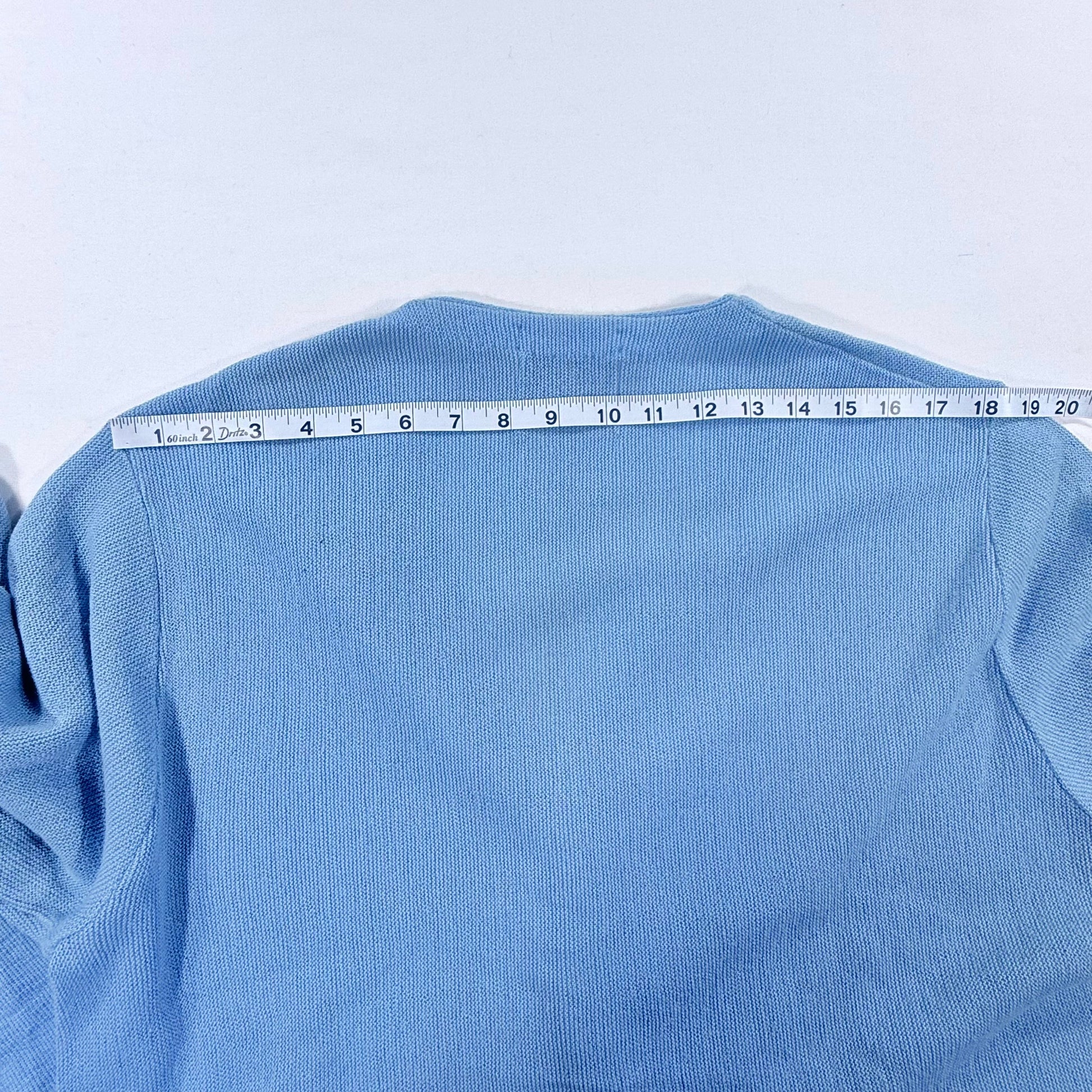 Vintage 80s Steeplechase Blue Cardigan Size L Measurement shoulder