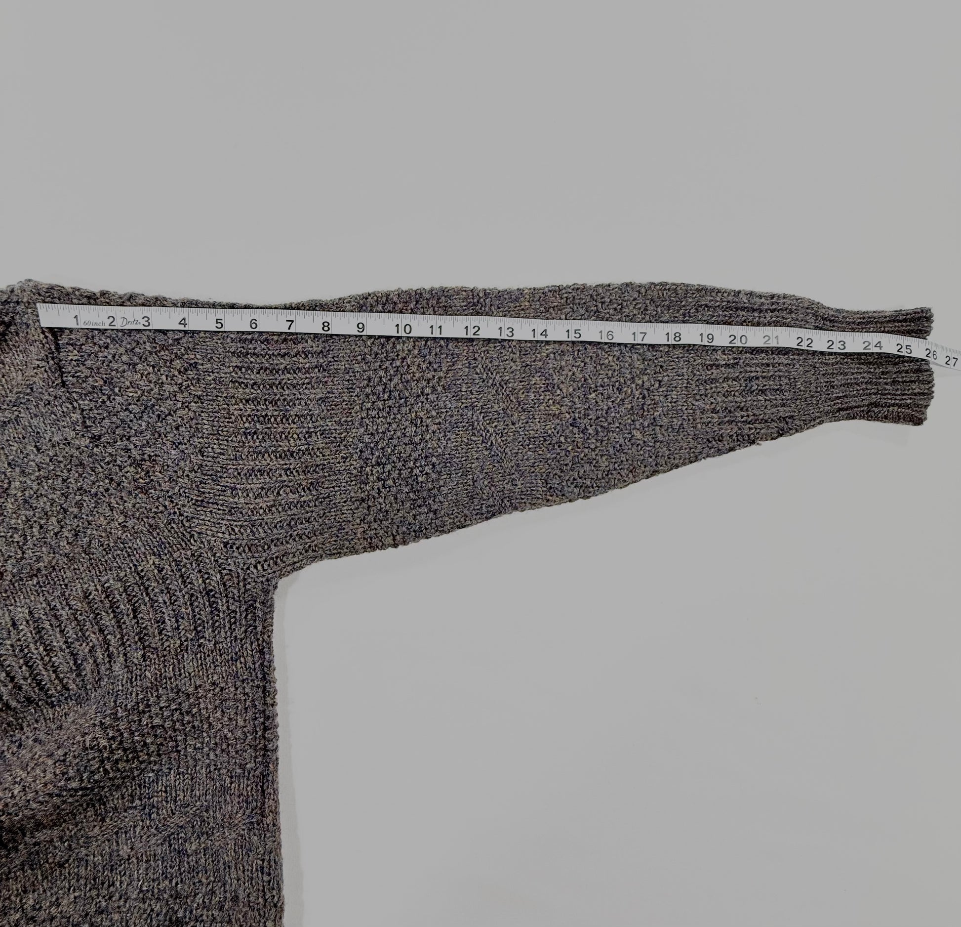 Vintage 90s Pendleton Dark Grey Sweater with collar and button Size M Measurements sleeve length
