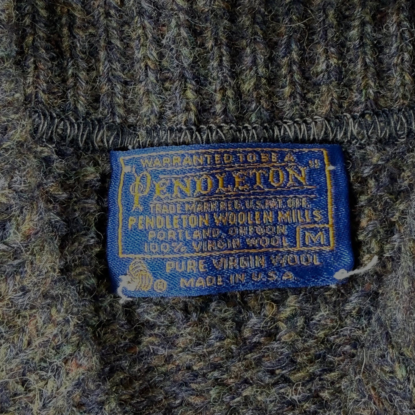 Vintage 90s Pendleton Dark Grey Sweater with collar Size M Label