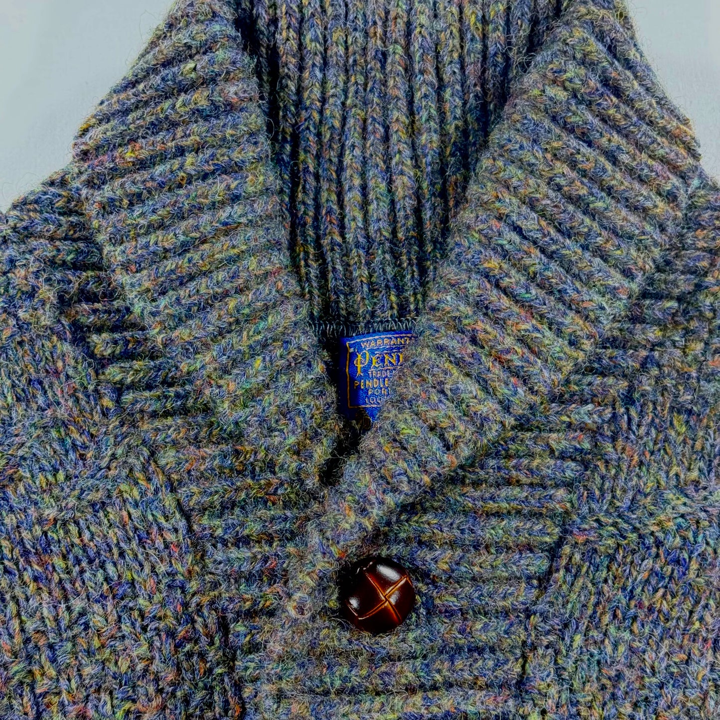 Vintage 90s Pendleton Dark Grey Sweater with collar Size M Collar and Button