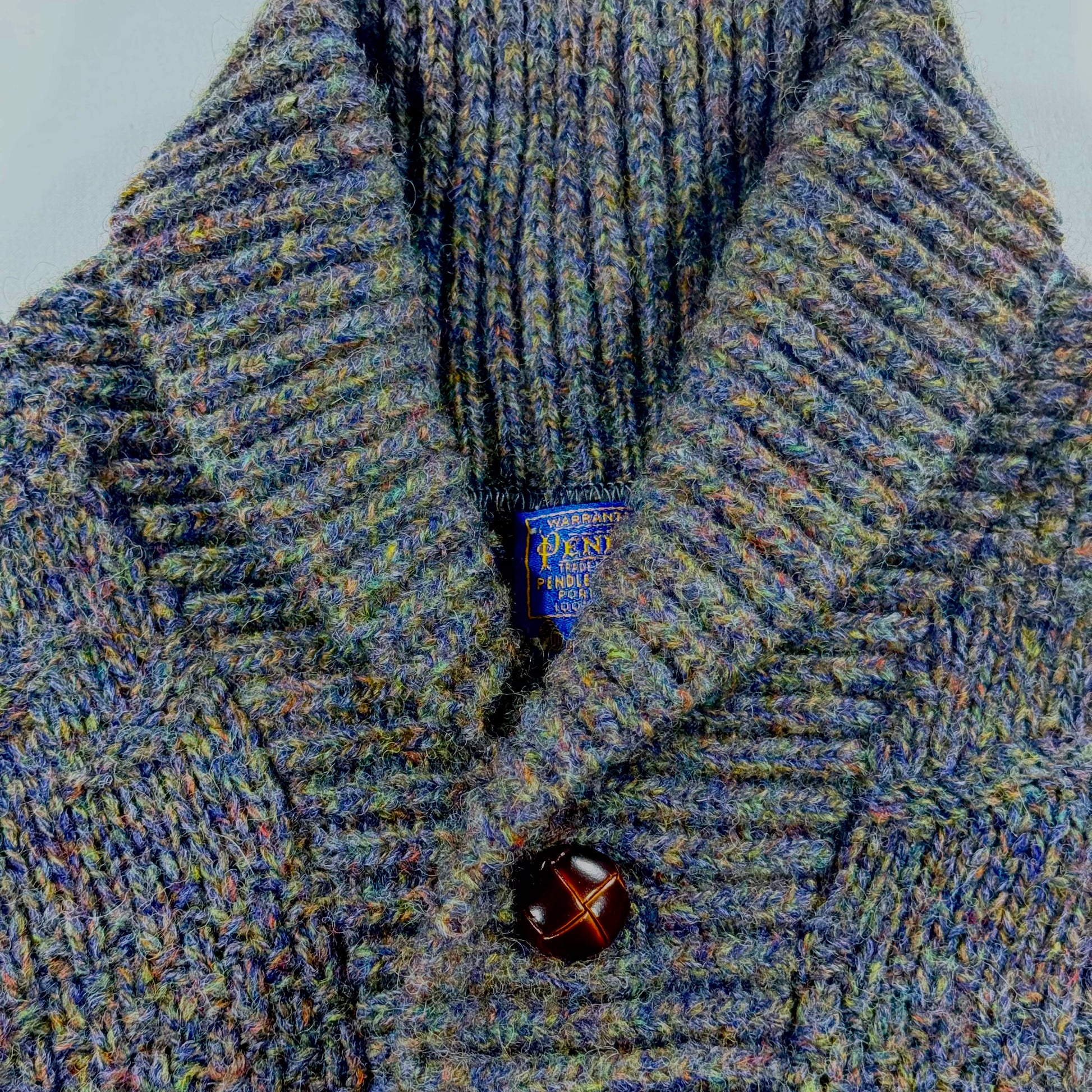 Vintage 90s Pendleton Dark Grey Sweater with collar Size M Collar and Button
