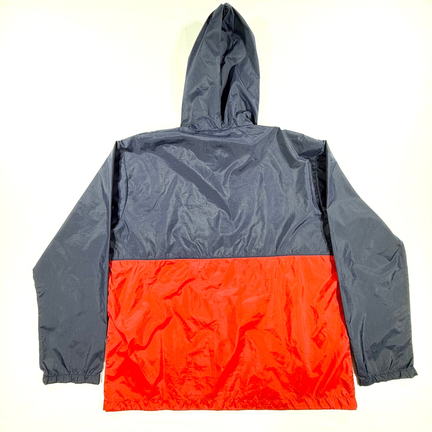 Vintage Adidas Hooded Windbreaker Jacket 80s 90s Navy White Red Size L Back