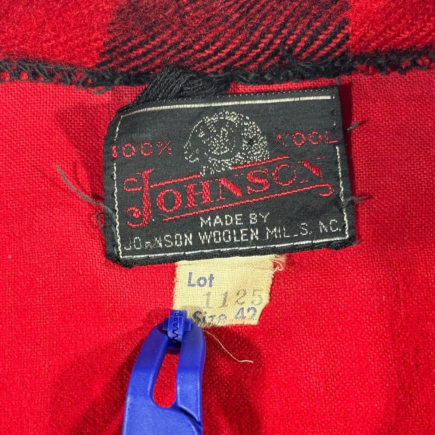 Johnson Woolen Mills label tag