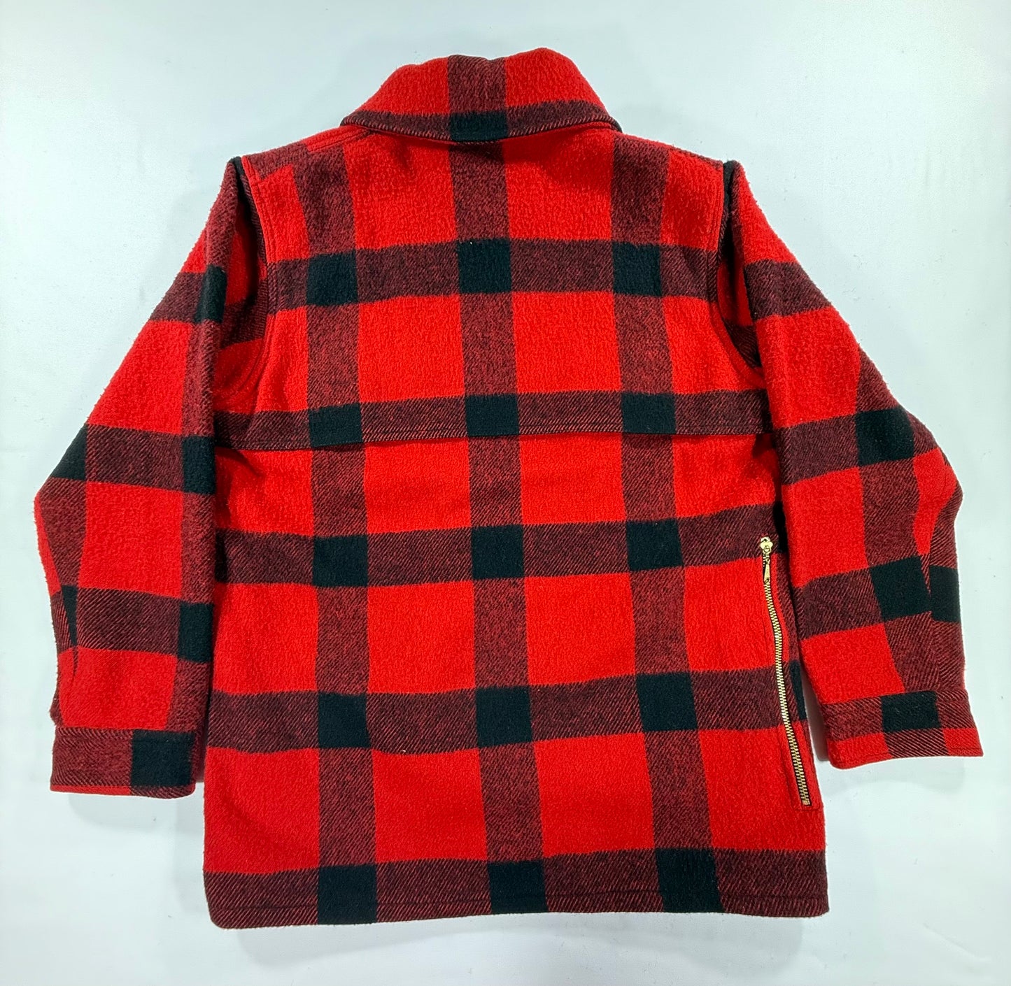 Vintage Johnson Woolen Mills Buffalo Plaid Hunting Jacket 40s 70s Red Size 42 Back