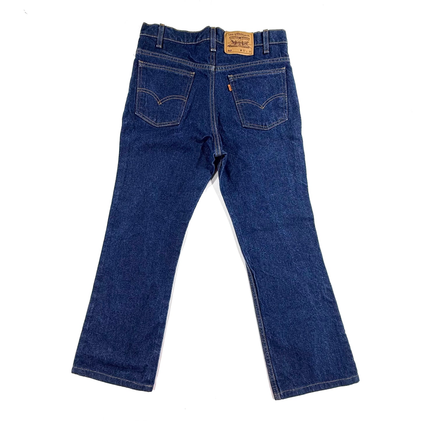 Vintage Levi's 517 Orange Tab Bootcut Jeans 70s 90s Blue Size W33 L30 Back