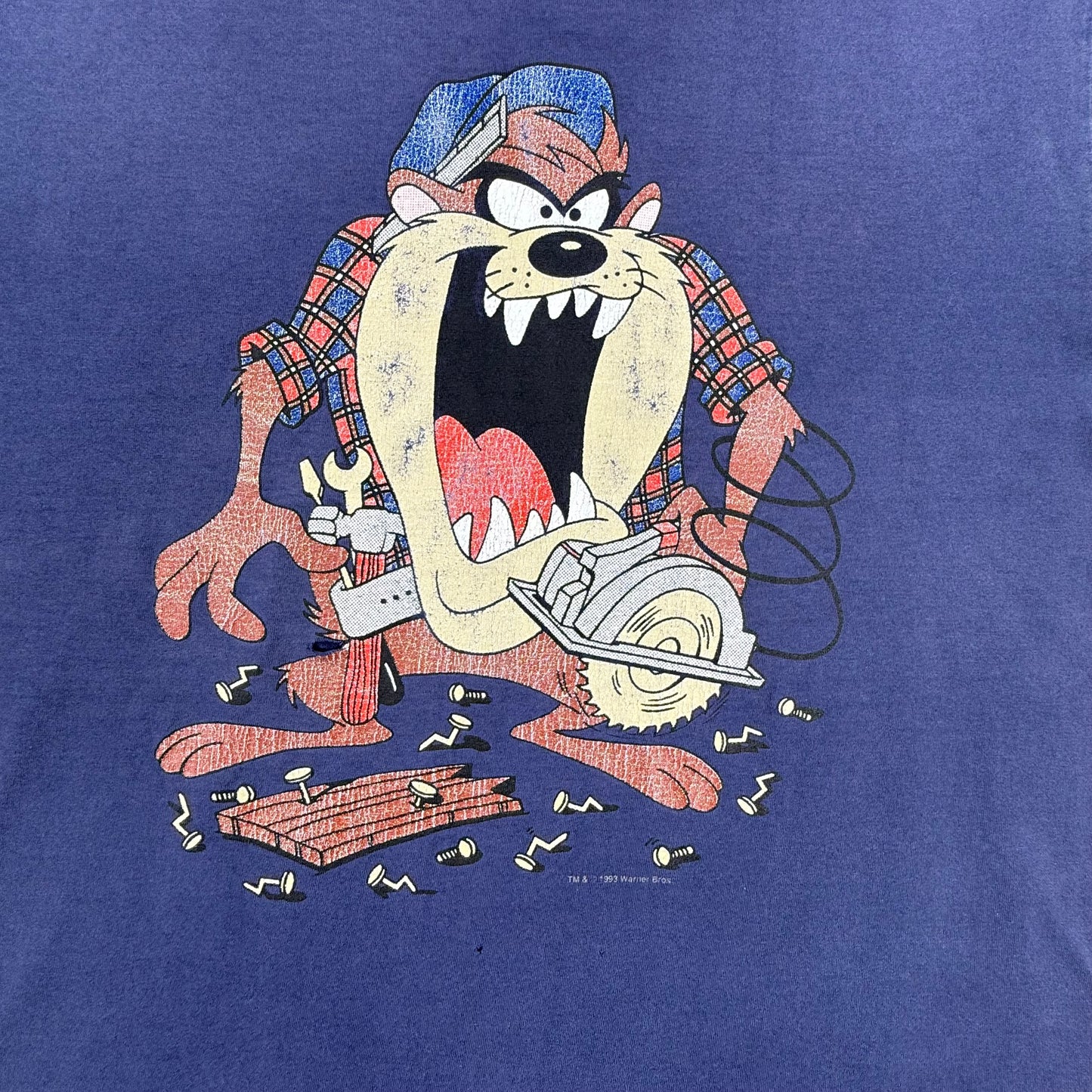 Wild Oats Looney Tunes Tasmanian Devil Taz construction graphics and 1993 Warner Bros printed text