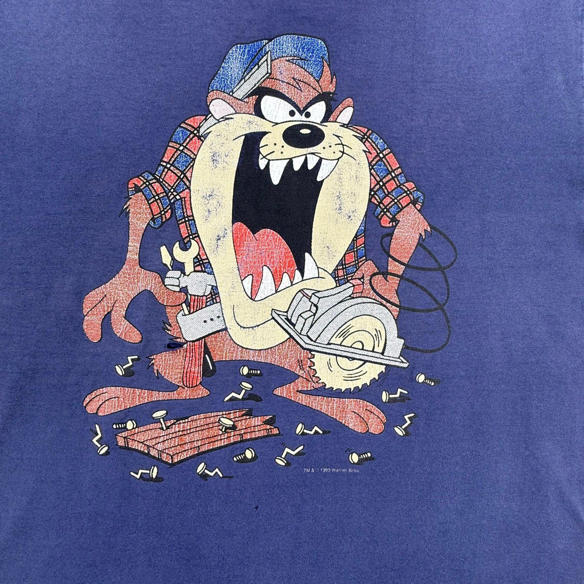 Wild Oats Looney Tunes Tasmanian Devil Taz construction graphics and 1993 Warner Bros printed text