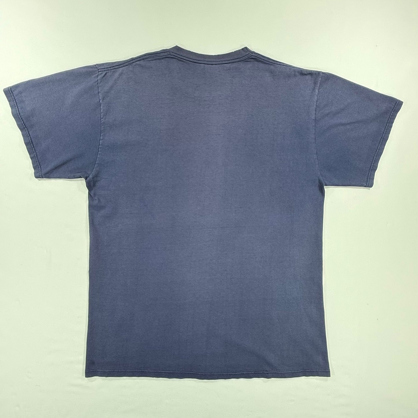 Vintage Velva Sheen Round Neck 90s Navy Blue Looney Tunes Tasmanian Devil Taz Construction Graphic T-shirt Size XL Back