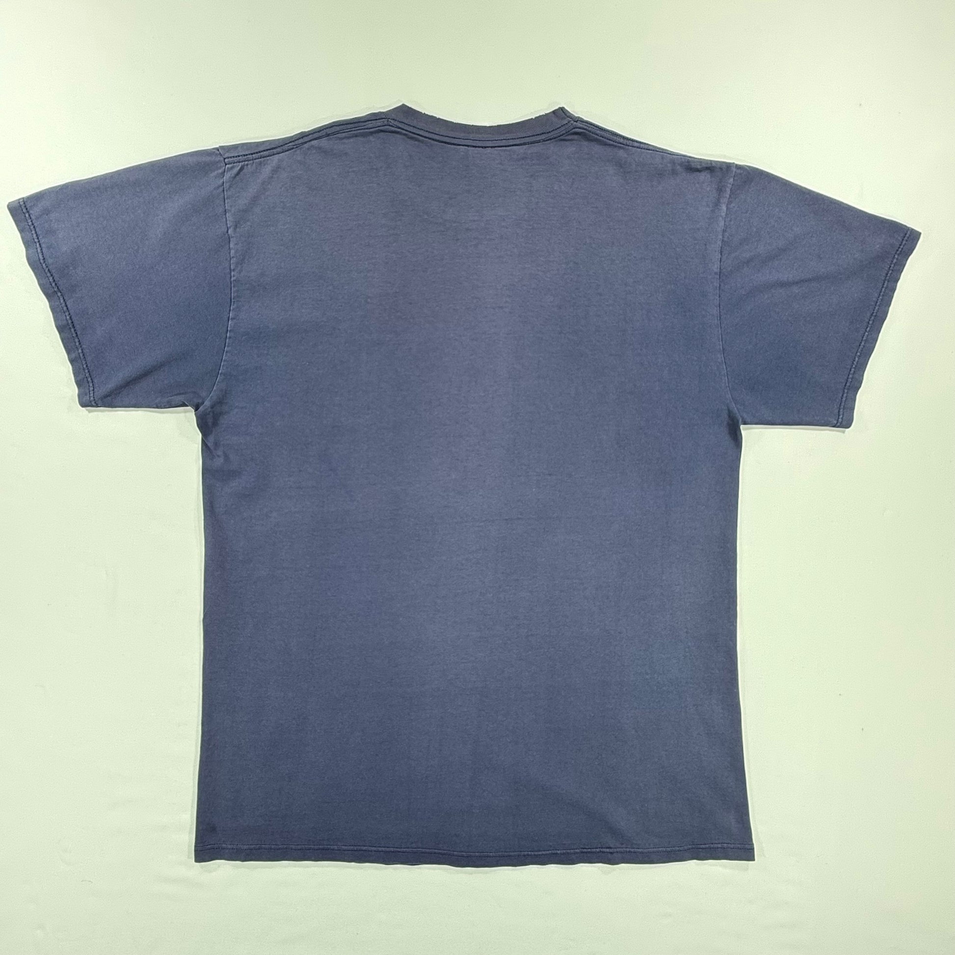 Vintage Velva Sheen Round Neck 90s Navy Blue Looney Tunes Tasmanian Devil Taz Construction Graphic T-shirt Size XL Back