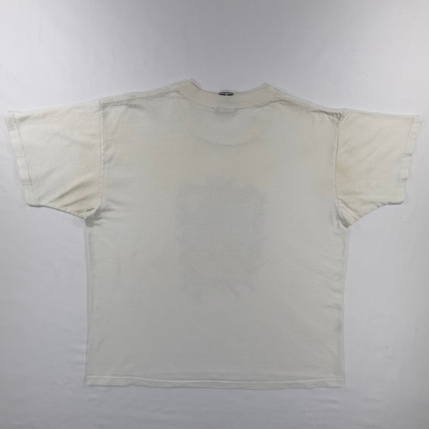 Vintage Afrocentric Body Skins 90s White SENUFO MASK Graphic T-shirt Back
